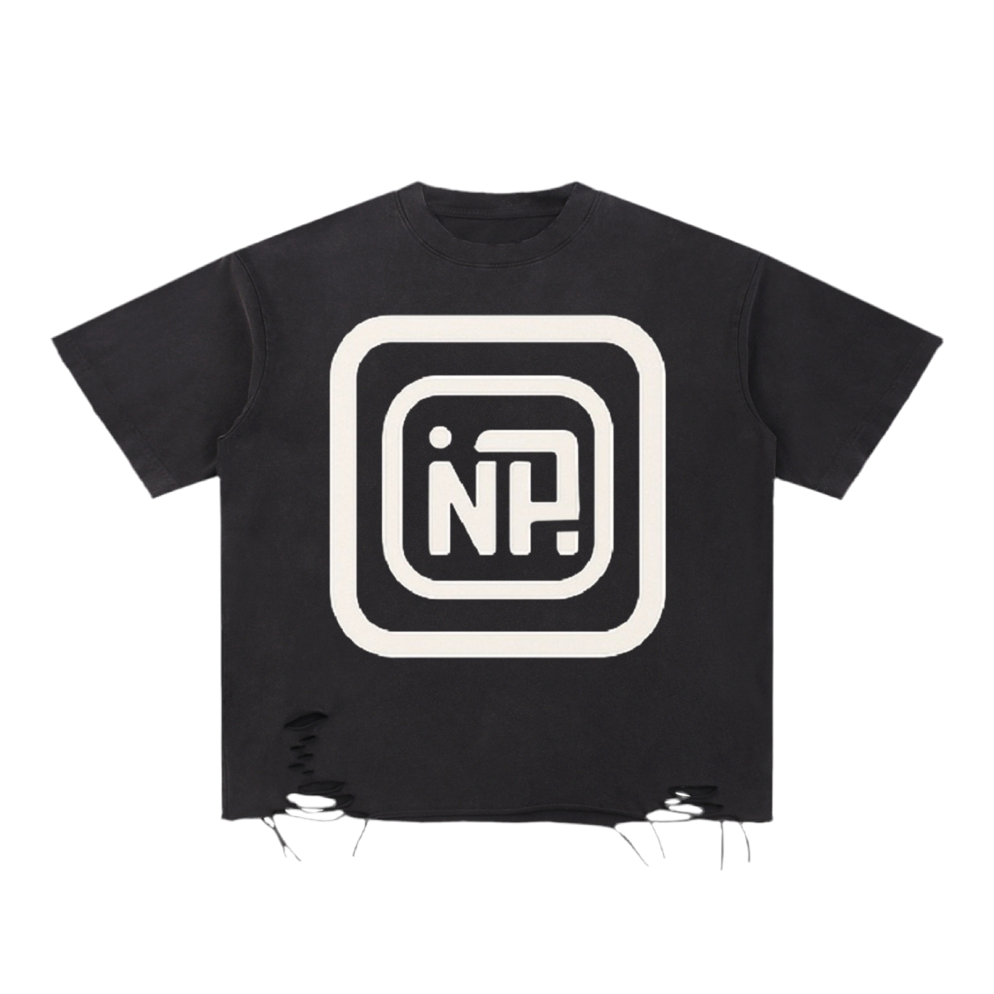Snow Washed Raw-Hem T-Shirt