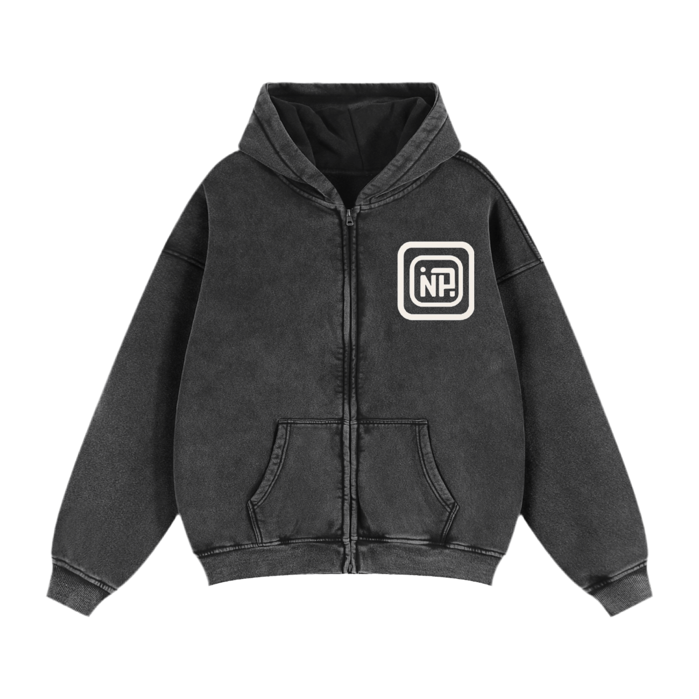 Zip-Through Boxy Fleece Hoodie
