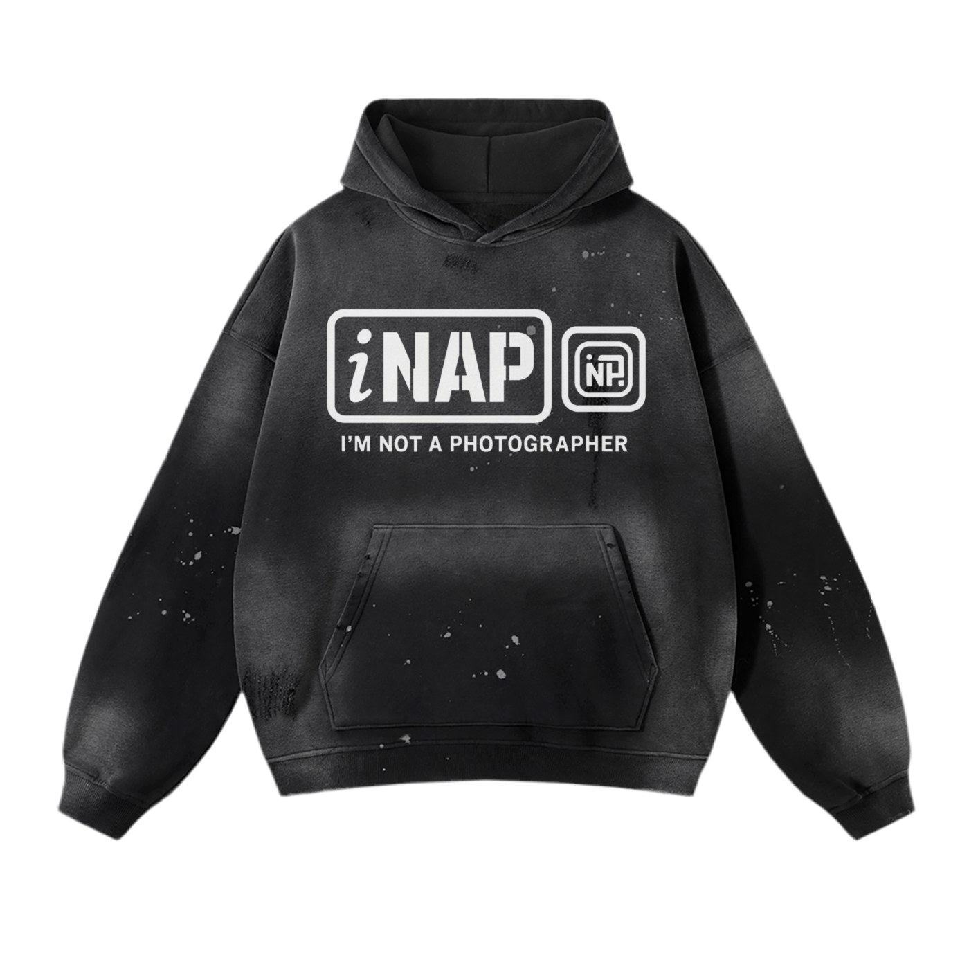 Vintage Wash Frayed Fleece Hoodie - 360 GSM
